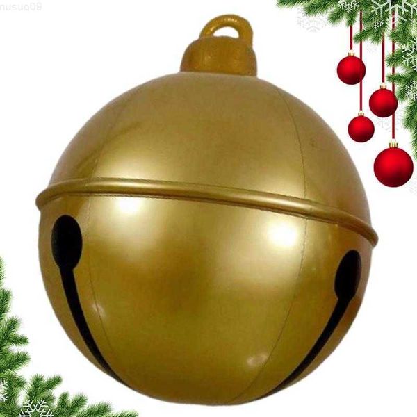 Садовые украшения рождественский мяч надувной большой 24 -дюймовый открытый украшенный колокол фестиваль надувной колокол для домов подъезда сады Windows L230715