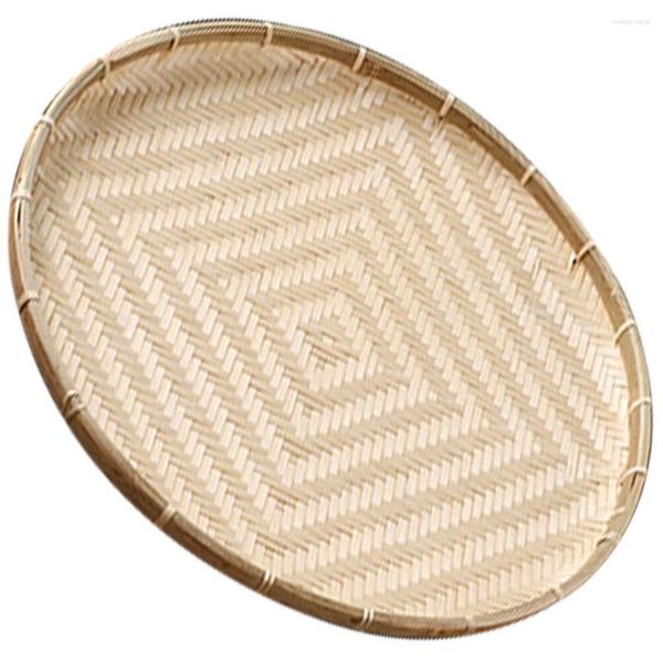 Пластины джают круглые бамбуковые лотки ем корзину для хранения домашнего хранения