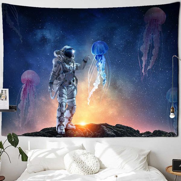 Wandteppiche, Kuppelkameras, Galaxie, Astronauten-Tapisserie, kosmischer Weltraum, Wandbehang, Hexerei, Boho-Heimhintergrund, Wohnzimmerdekoration