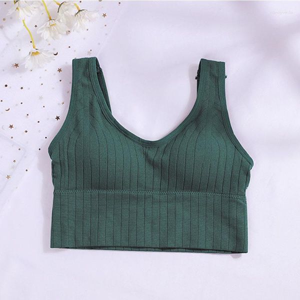 Modelador feminino CHRLEISURE Conjunto de peça única Puxe para cima antiderrapante Envoltório no peito Almofada em U Almofada removível com retração Colete de ioga para os seios