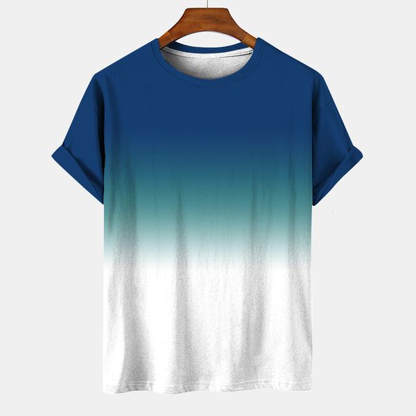 Herren-T-Shirts, lässige Herren-T-Shirts, kurzärmelige Tops, Farbverlaufsgrafik, Kleidung, O-Ausschnitt, übergroßes T-Shirt für jeden Tag, Top-T-Shirts 230714