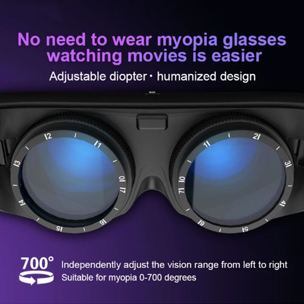VR Glasses 2023 Обновление Smart Headorn Portable HD -гигантский экран Просмотр частный кинотеатр компьютерная игра Android Mobile 3D 230714