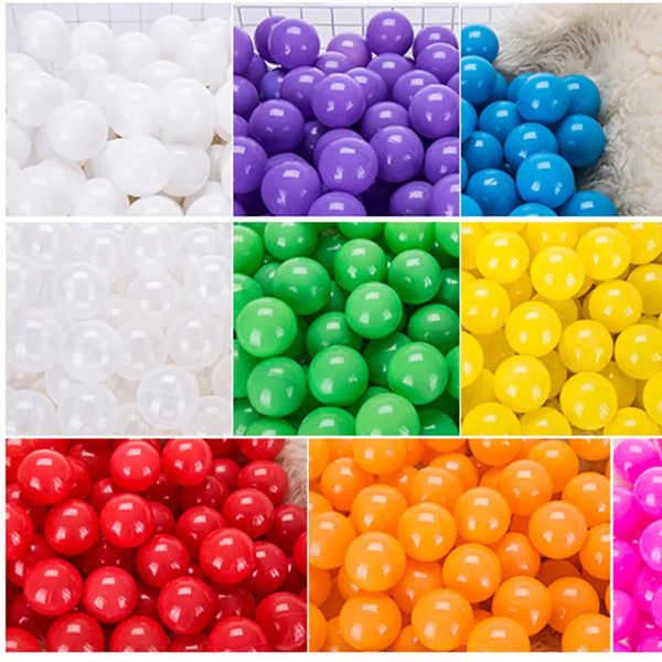 Palloncini per feste 7cm / 50pcs pallina colorata ecologica sfera di plastica morbida sfera dell'oceano acqua trasparente sfera dell'onda dell'oceano giocattolo 230714