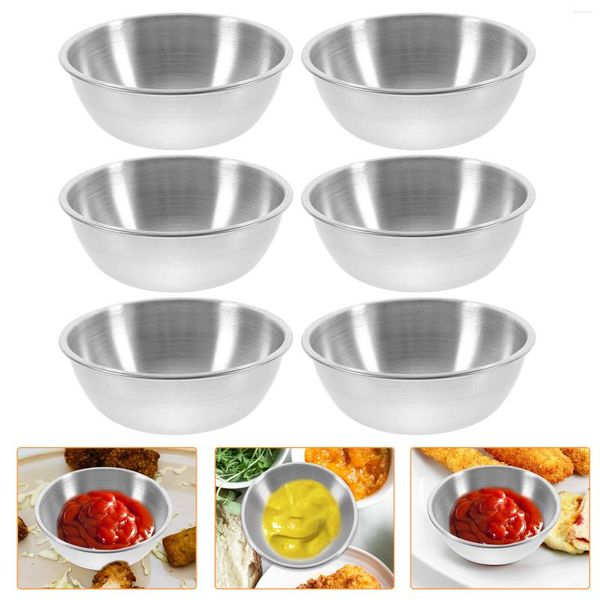 Учебные посуды наборы маленького тарелка соуса блюдо из нержавеющей стали миски металлические соевые блюда тарелки