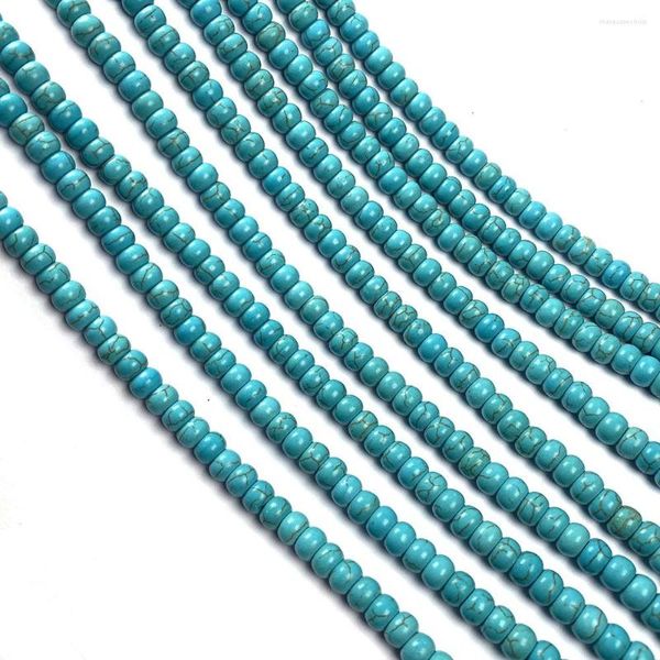 Perlen Naturstein Türkise Abacus geformte halbfertige lose Perlen für die Schmuckherstellung DIY Halskette Armband Zubehör