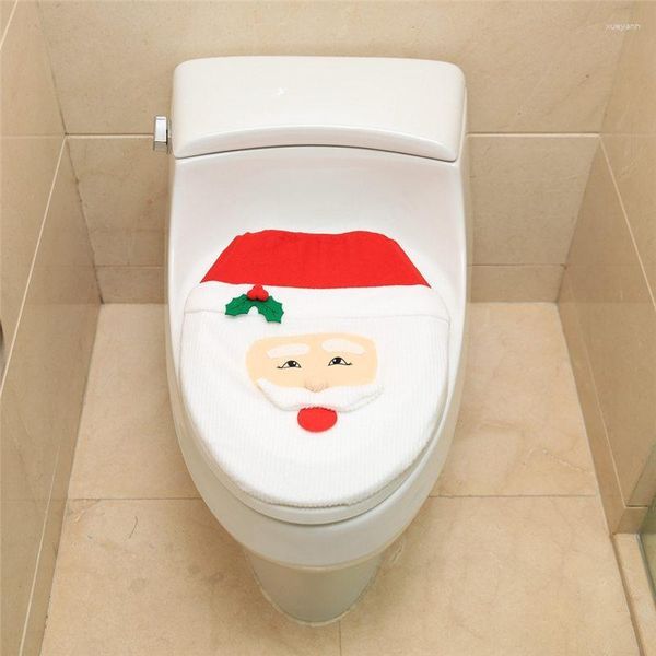 Coprisedili per WC Coprisedili creativi per Babbo Natale 44 34 cm Decorazioni natalizie per bagno Ornamenti per forniture per valigie natalizie