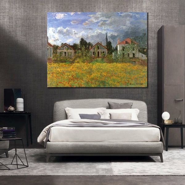 Case di pittura a olio di Claude Monet fatte a mano ad Argenteuil Modern Canvas Art Modern Landscape Living Room Decor