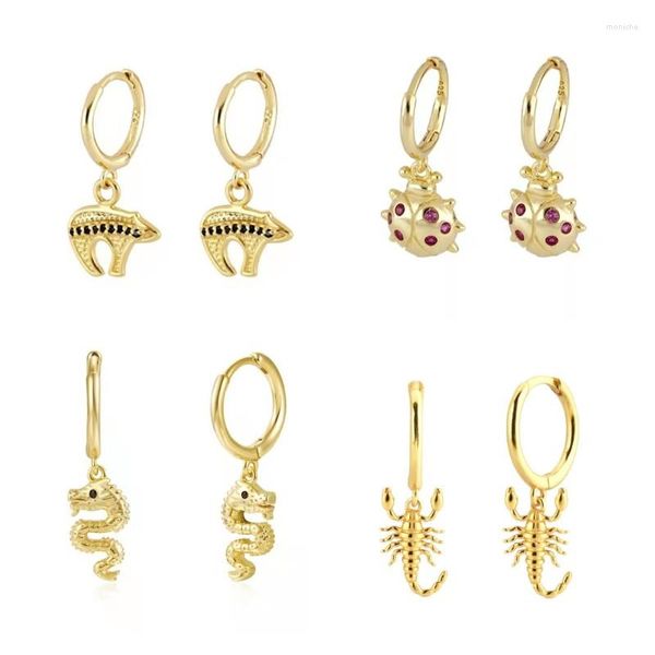 Brincos de argola Brinco de gota de estilo variado série de animais para mulheres Piercing Rock Punk Ohrringe Pendiente Jóias Oreilles Acessórios Boucles