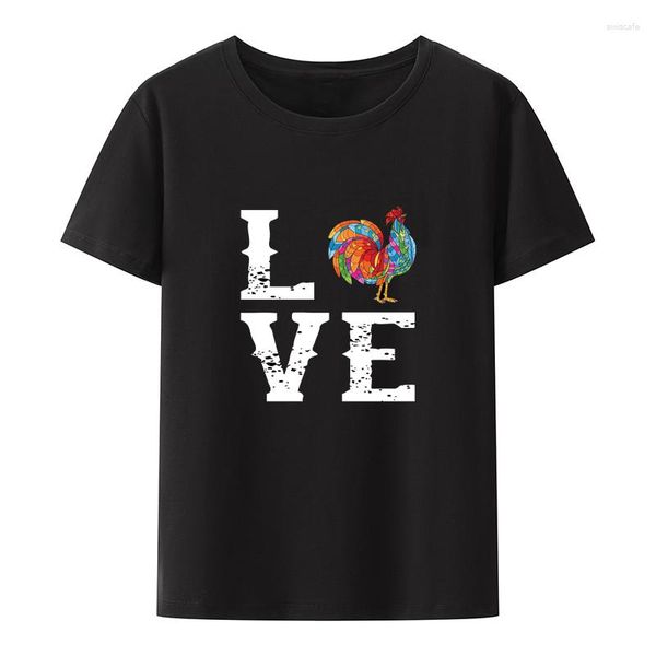 Camisetas Masculinas Funny Love Cotton T-shirts Y2k Roupas T-shirt Estilo Roupas Masculinas Novidade T-shirts O-neck Hipster Casual Camiseta Hombre