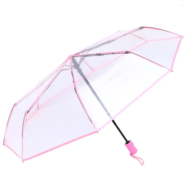 Ombrelli Rainy Day Umbrella Automatic Mini Pocket Travel Rib Materiale: fibra pieghevole trasparente uomo donna all'aperto