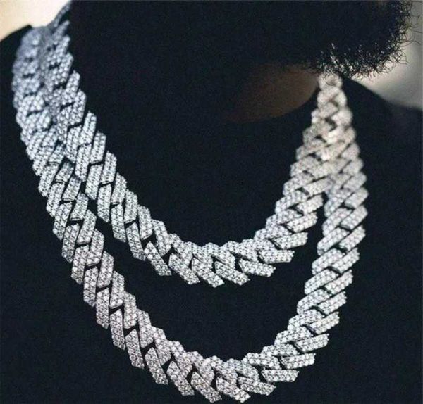 Anhänger Halsketten Breite 20 mm hoher Qualität Großhandelspezifische günstige Eisen -Out Moissanite Watch Cuban Link Chains für Jungen Halskette Choker