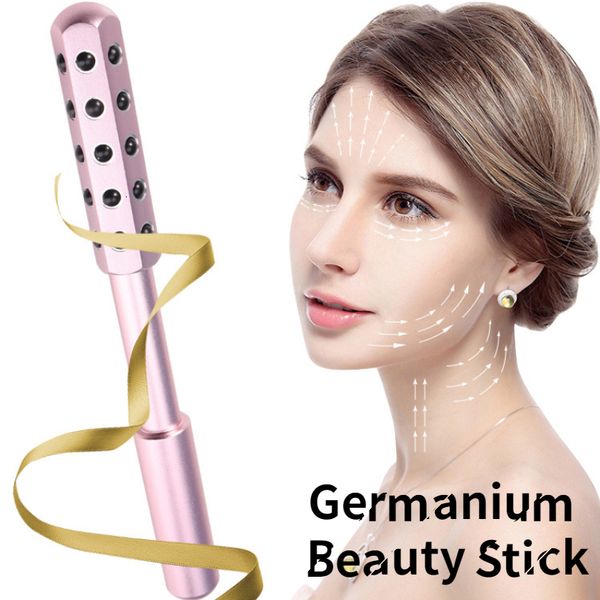 Massageador Facial 24 Germânio Massagem Facial Beauty Acupoint Stick Atacado Beauty Roller Tool Face Skin Care Gua Sha Massager Celulite Mulheres 230714