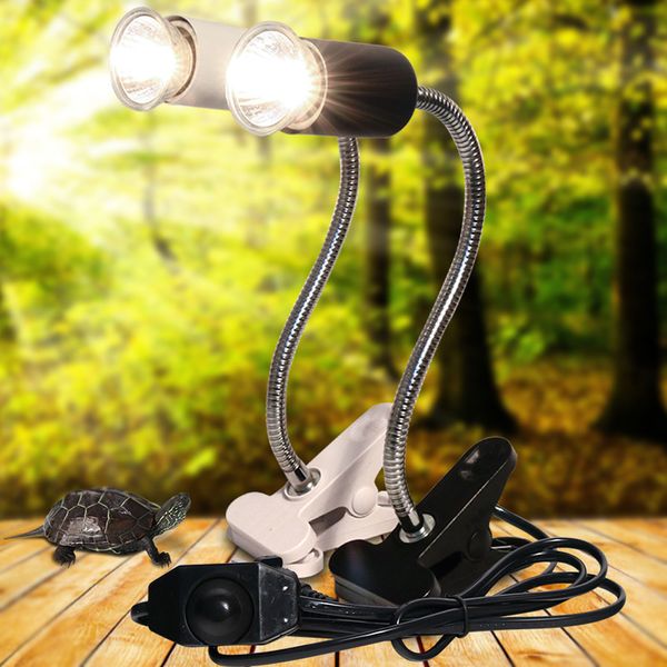 Conjunto de candeeiros de réptil para jardim UVA UVB 3.0 com clipe para lâmpada Suporte de lâmpada Tartaruga Frade Kit de aquecimento UV Tartarugas Luz Lagartos Iluminação 230715