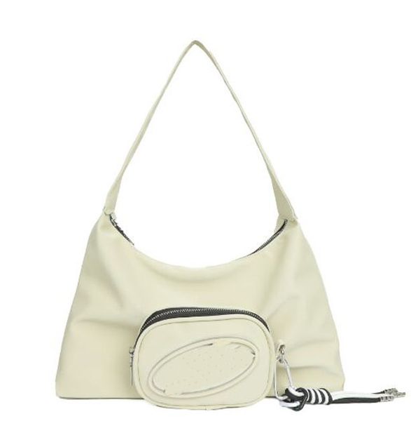 borsa a tracolla firmata donna uomo borsa in nylon tote pochette con patta borse a tracolla lusso logo cerchio in metallo moda con porta carte