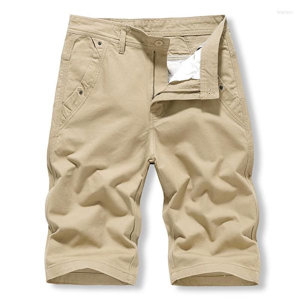 Herren-Shorts, lässig, Sommer, einfach, klassisch, All-Match, einfarbig, Baumwolle, Sechs-Punkt-Overall, Sporthose, männliche Designer-Kleidung