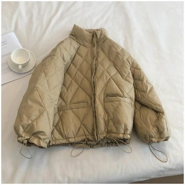 Damengrabenmäntel 2023 Winter Kurze Koreanische Parkas Ultraleichte Weiße Ente Daunenjacke Frauen Mode Lose Puffermantel Weibliche Warme Outwear