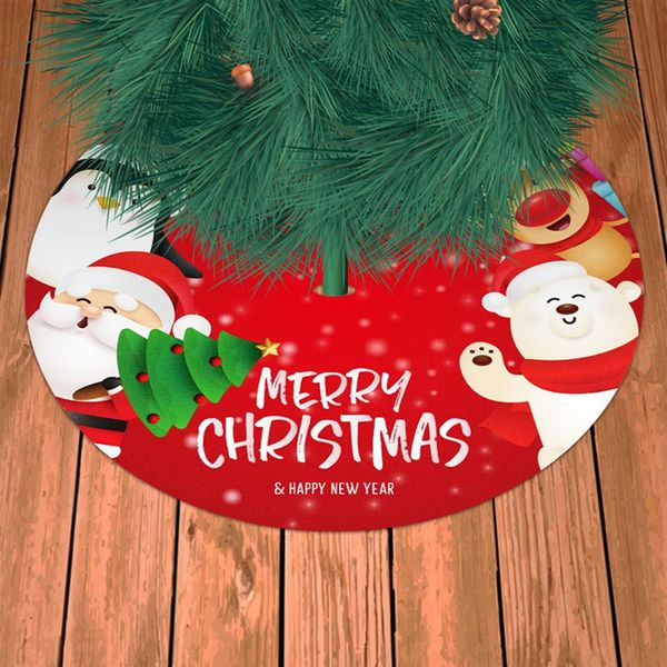 Gonna per albero di Natale 90 cm 35 pollici Alberi di Natale Decorazione inferiore Tappetino in tessuto non tessuto Copri tappeto chic per Capodanno335n