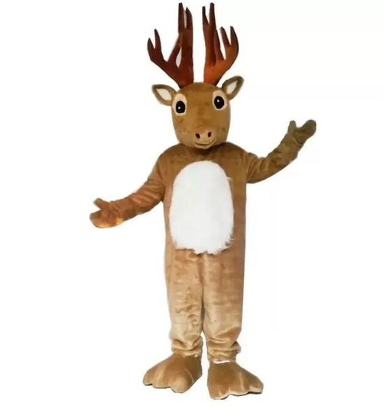 Big Horn Hirsch Maskottchen Top Qualität Kostüm Cartoon Elch Thema Charakter Karneval Erwachsene Größe Fursuit Weihnachten Geburtstag Party Kleid