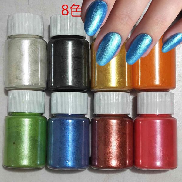 Unha Glitter 70pcs Mica Pigment Powders Mirror Laser Pearlescent Chrome Manicures Dust Art Powder 54 Cores 230714