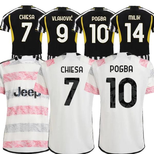 2023 Juve OKntus McKENNIE MILIK camisa de futebol 23 24 VLAHOVIC POGBA LOCATELLI CHIESA ARTHUR BONUCCI CUADRADO camisa de futebol masculino kit infantil