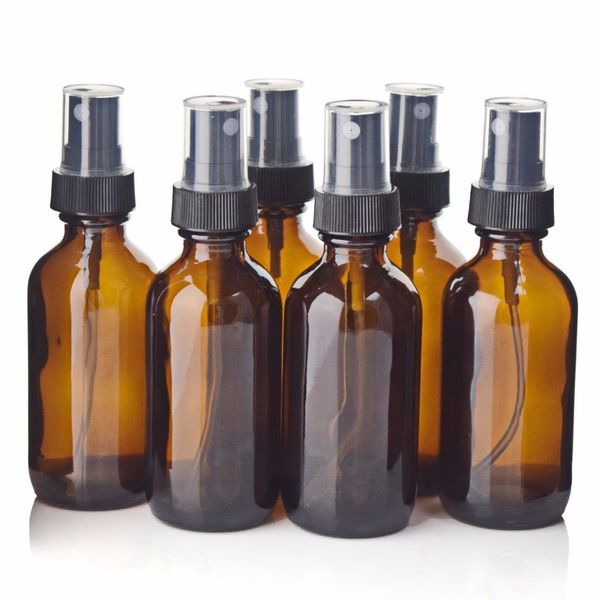 Parfümflasche Sechs 2-Unzen-60-ml-Braunglas-Sprühflaschen mit Sprühnebel für ätherische Öle, Aromatherapie-Parfüm, leere Kosmetikbehälter 230715