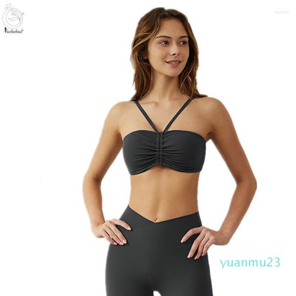 Yoga kıyafeti yushuuhua yular kat sütyen üst kadın güzellik arka fitness run bras spor salonu push up ups spor iç çamaşırı kadın spor giyim