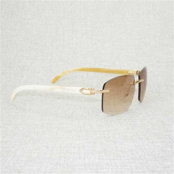 Óculos de sol 2023 Designer de tendência Retro Wood Oversized Men Natural Black Buffalo Horn Random Glasses Frame For Outdoor Summer Eyes GafasKajia New