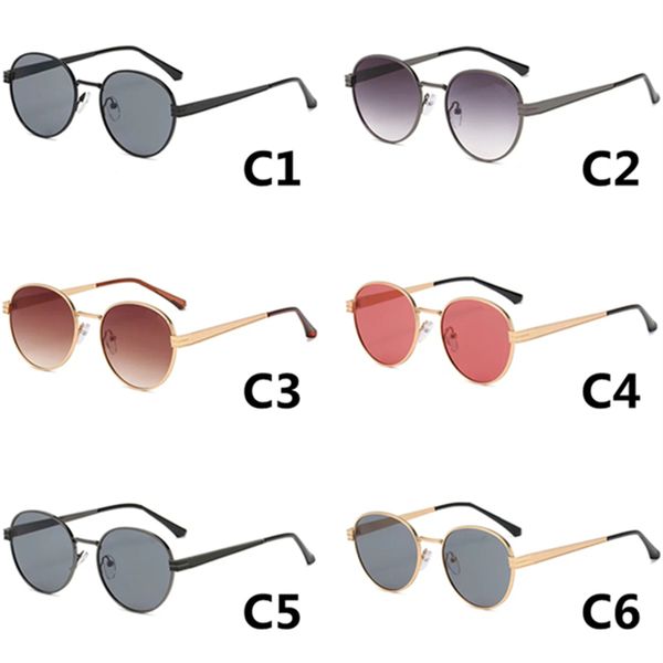 Óculos de sol redondos de marca, masculino e feminino, óculos de sol retrô, masculino, feminino, armação de metal, óculos para condução UV400