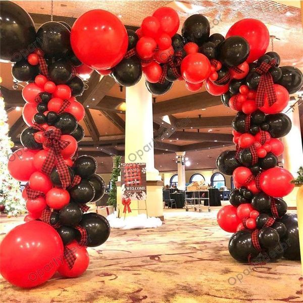 Partydekoration 134 Stück große rote Ballongirlande Pastellrosa Blau Rose Gold Folie Globos für Hochzeit Geburtstag Babyparty Jahr Dekor219a