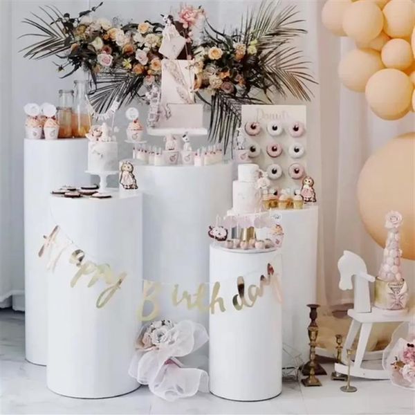 5 Stück Produkte Schärpen rund Zylinder Sockel Display Kunst Dekor Sockel Säulen für DIY Hochzeitsdekorationen Urlaub F0407266T
