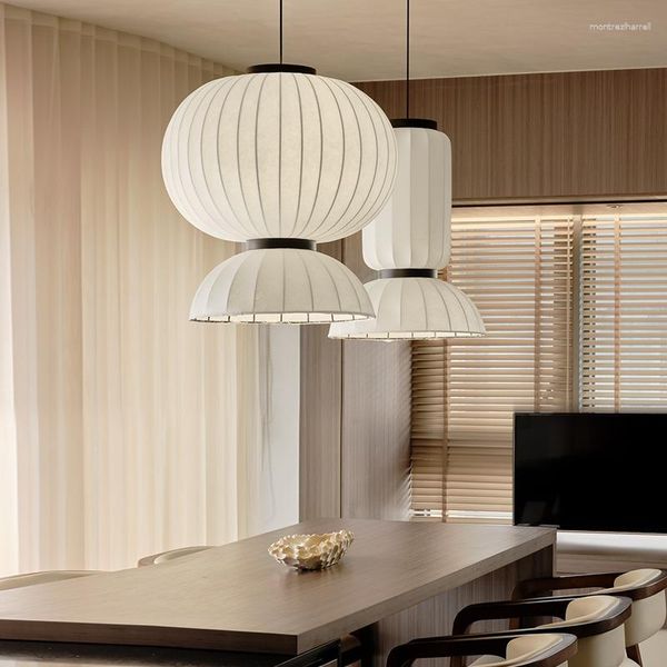 Подвесные лампы японская шелковая люстра легкая столовая, живая ресторана ручной работы кухни дизайнер лампы, дизайнер, zen undoor indoor