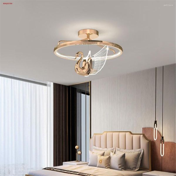 Lampadari Nordic Modern Swan Rose Gold Led per tavoli da pranzo Cucina Camera da letto Cafe Interior Home Decoration Apparecchi di illuminazione