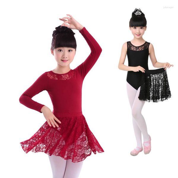 Стадия износ 1Set/Mot Girls Ballet Dress Gymnastic Fulards и кружевные костюмы танцы малышей