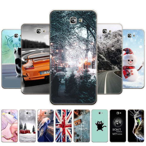 Para Samsung J7 Prime 2 Capa Silicone Macio TPU Galaxy Prime2 Capa Traseira G611 G611F 2018 5,5 Polegada Inverno Neve Natal