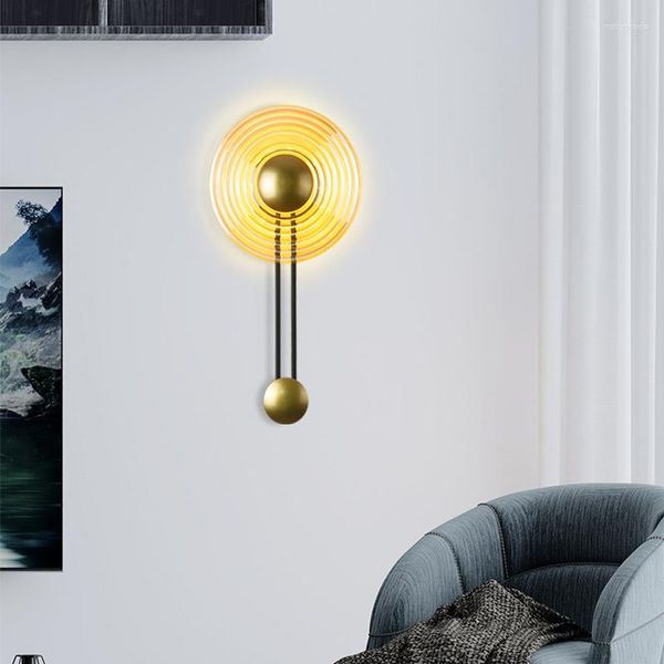 Lampada da parete lunga applique in vetro Kawaii Room Decor Swing Arm Light Candle illuminazione impermeabile per bagno