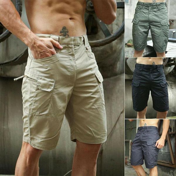 Männer Shorts Männer Klassische Taktische Outdoor Sport Klettern Schnell Trocknend Multipocket Kurze Hosen Jagd Knie Länge Military Cargo 230715