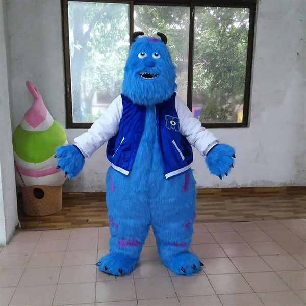 Sully Maskottchen Kostüm Schönes blaues Monster Cospaly Cartoon Tier Charakter Erwachsene Halloween Party Kostüm Karneval Kostüm231T