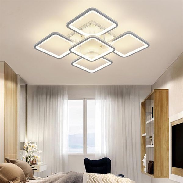Geometrische moderne LED-Deckenleuchte, quadratische Aluminium-Kronleuchter-Beleuchtung für Wohnzimmer, Schlafzimmer, Küche, Zuhause, Lampe, Fixtures273n