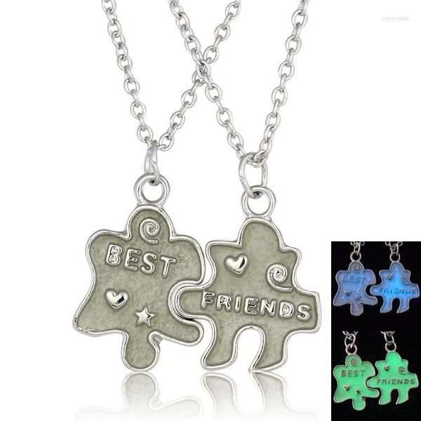 Подвесные ожерелья головоломки друзья любят дружбу светящее колье флуоресцентное сияние в темноте