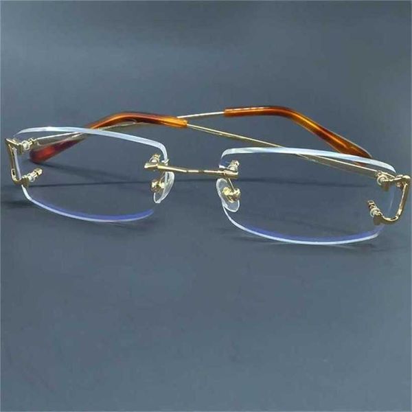 Óculos de grife homens e mulheres sem borda retângulo de óculos transparentes transparentes carter odyewearkajia