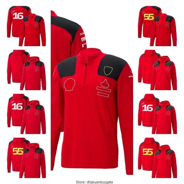 Ferari Mens Hoodies Sweatshirts 2023 F1 Formula One Racing Suit Red Hoodie Mens Takım Sürücüleri Yeni Sezonda İş Giysisi