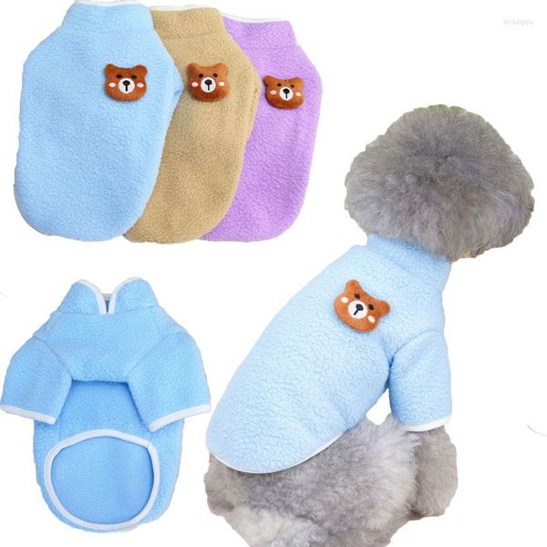 Abbigliamento per cani Modello orso Pile Abbigliamento per animali domestici Abbigliamento per animali Pullover Felpe con cappuccio Felpa per cani di piccola taglia Costume da camicia per cuccioli di gatto Yorkie