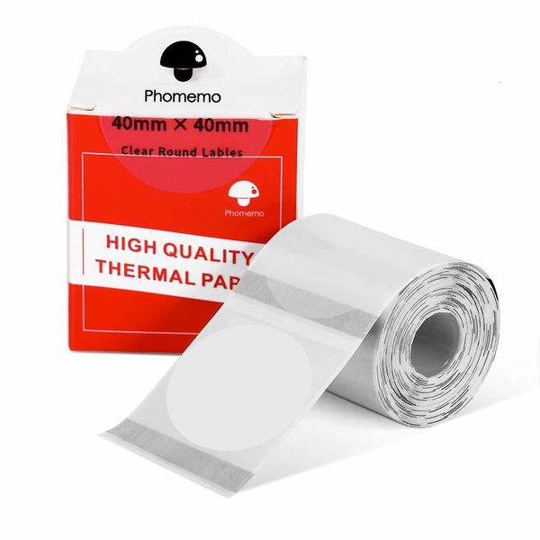 Klebeaufkleber Phomemo M200 M110 Thermoklebepapier Transparentes rundes Papier 1,57