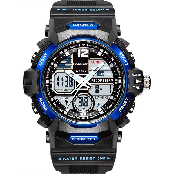 Pasnew Top Brand Watch Men Men Anty Sports Watchs Led Dival Digital Analog Quartz.