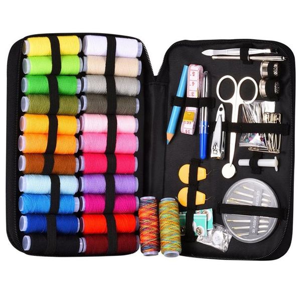 Kit da cucito con 94 accessori da cucito 24 rocchetti di filo -24 kit di colori per principianti Viaggiatore Emergenza Intera Fami237j