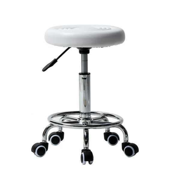 Banco WACO Salon Round Shape Rolling Mobiliário Comercial Rotação Ajustável Hidráulica com Rodas Massagem Médica Spa Bar Ch310K