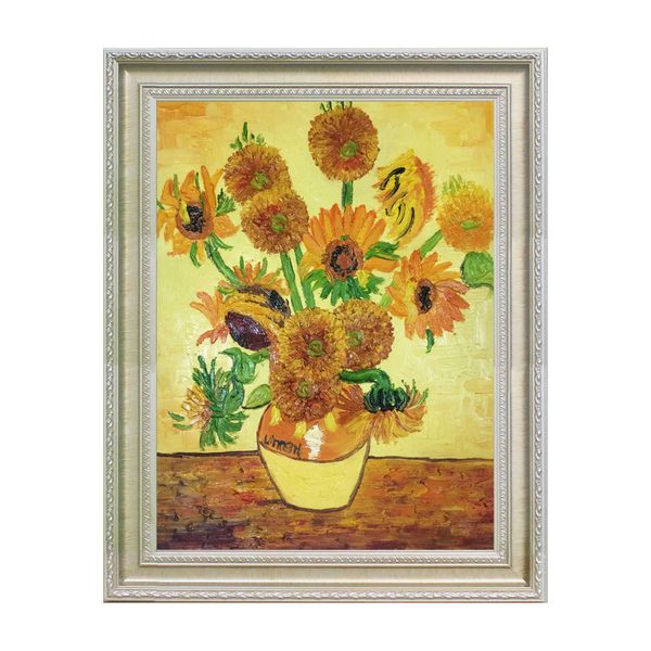 Aschenbecher, handgemaltes Van-Gogh-Sonnenblumen-Ölgemälde auf Leinwand, Wandkunst, abstraktes Bild für Veranda, Wohnzimmer, Zuhause, Hotel, Dekoration x0627