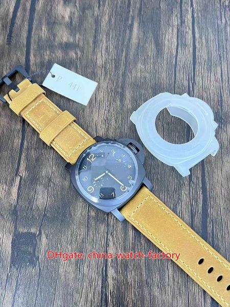 Orologio da uomo stile 20 VS Factory VSF 44mm GMT 3 giorni 441 438 961 382 Orologi in fibra di carbonio ceramica Super qualità CAL.P.9010 Movimento meccanico automatico Orologi da polso da uomo