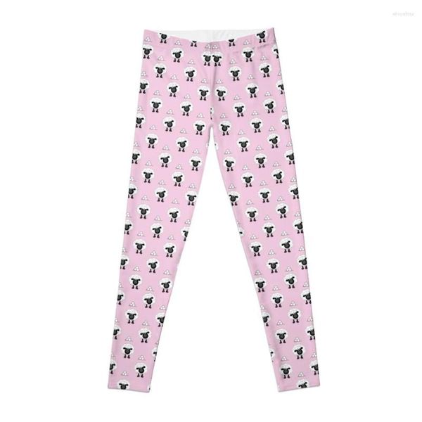 Pantaloni attivi Shelby Sheep With Balls Of Wool Pattern Leggings rosa Leggings? Women Gym Legging Woman Sports Collant da donna