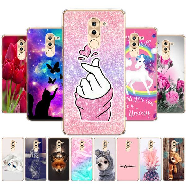 For Honor 6X Estojo Pintado de Silicone Suave TPU Traseiro Capa para Telefone Huawei Honor 6x Fundas Proteção Total Coque Pára-choques Transparente